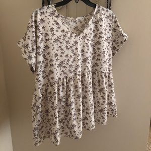 White & grey star top